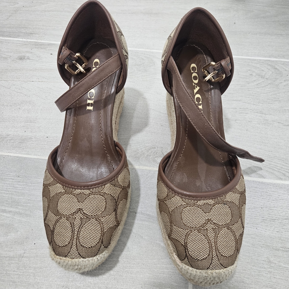 Coach Tan and Brown Espadrille Women's Shoes